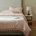 Duvet Cover Set Breathable Cotton Percale & Ruffle Edge