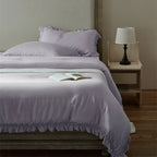 Duvet Cover Set Breathable Cotton Percale & Ruffle Edge