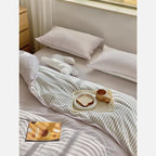 Duvet Cover Set Breathable Cotton Percale Set of 4