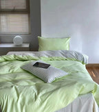 Duvet Cover Set Breathable Cotton Percale Set of 4
