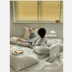 Duvet Cover Set Breathable Cotton Percale Set of 4