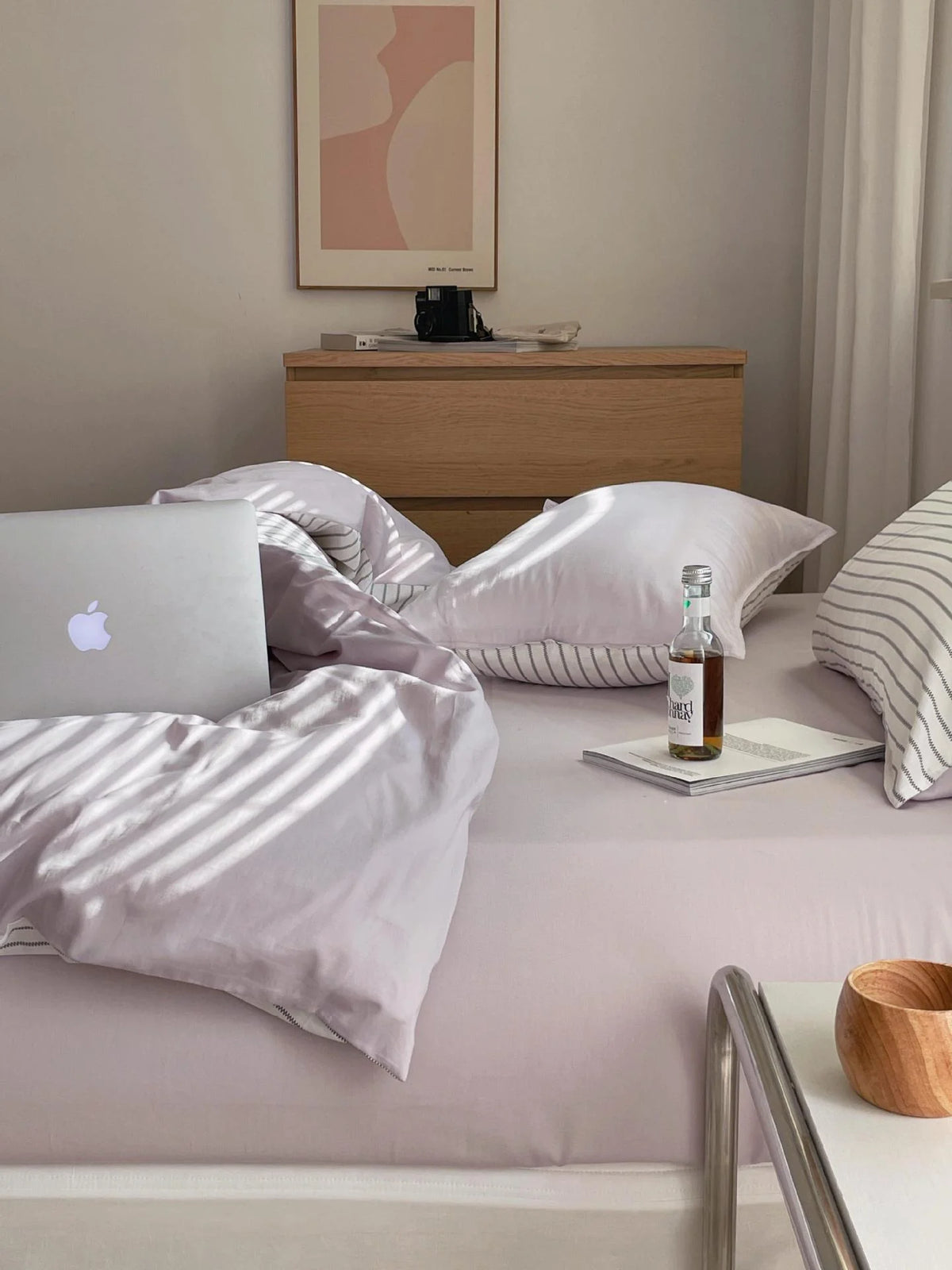 Duvet Cover Set Breathable Cotton Percale Set of 4