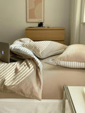 Duvet Cover Set Breathable Cotton Percale Set of 4