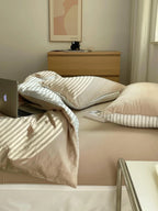 Duvet Cover Set Breathable Cotton Percale Set of 4