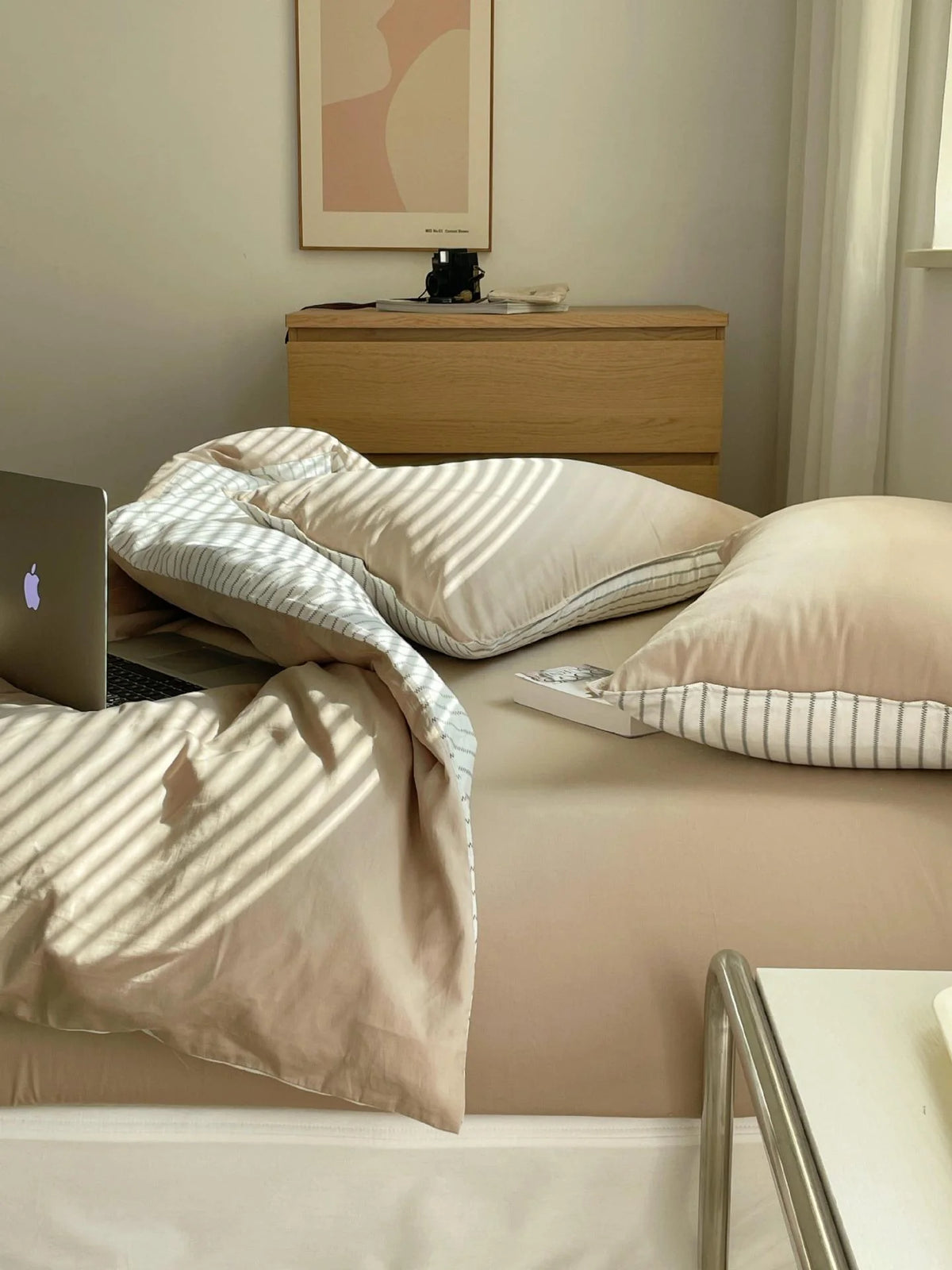 Duvet Cover Set Breathable Cotton Percale Set of 4