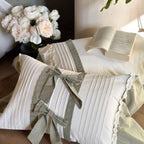 Duvet Cover Set Breathable Cotton Ruffle & Bow Trim