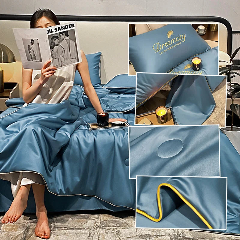Duvet Cover Set Cooling 3D Breathable Moisture-Wicking