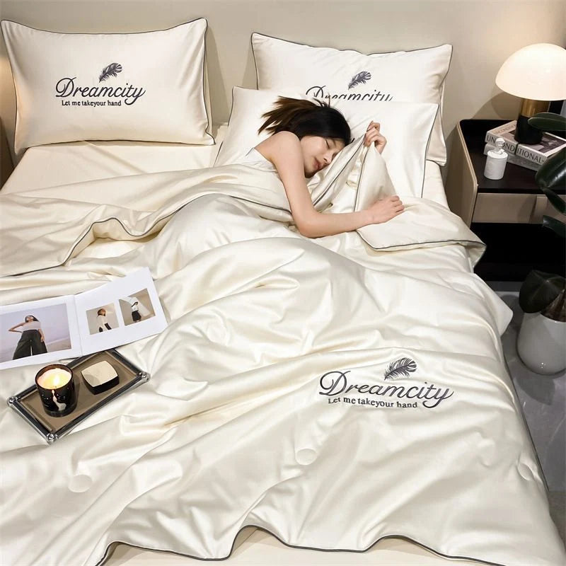 Duvet Cover Set Cooling 3D Breathable Moisture-Wicking