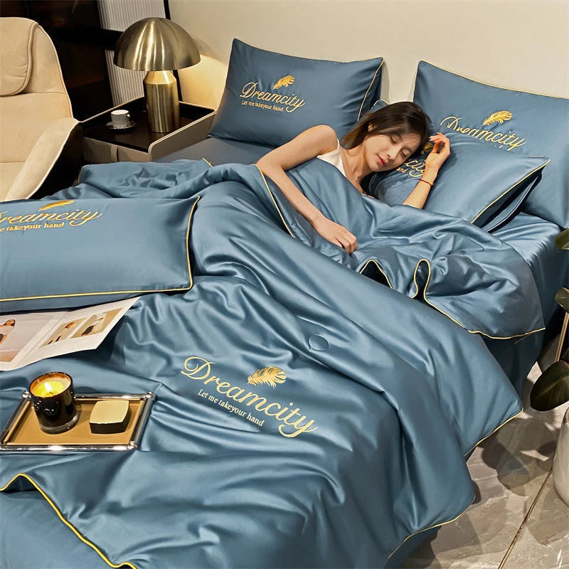 Duvet Cover Set Cooling 3D Breathable Moisture-Wicking