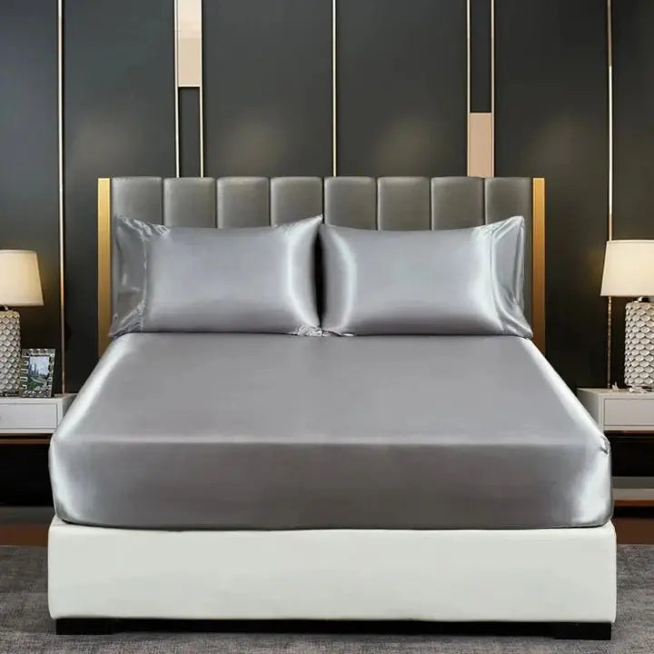 Duvet Cover Set Cooling Ice-Silk Fits 15 Inch Mattress