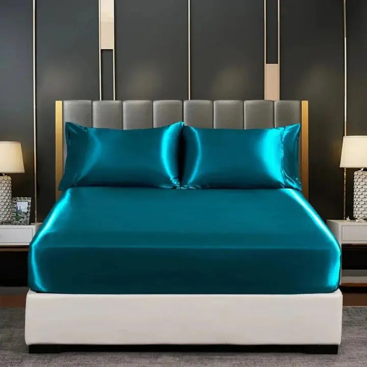 Duvet Cover Set Cooling Ice-Silk Fits 15 Inch Mattress