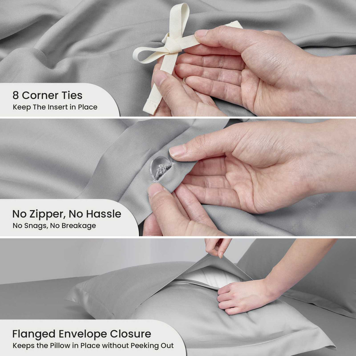 Duvet Cover Set Cooling Lyocell Moisture-Wicking & Lightweight