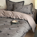 Duvet Cover Set Cotton Blend Reversible Set of 4
