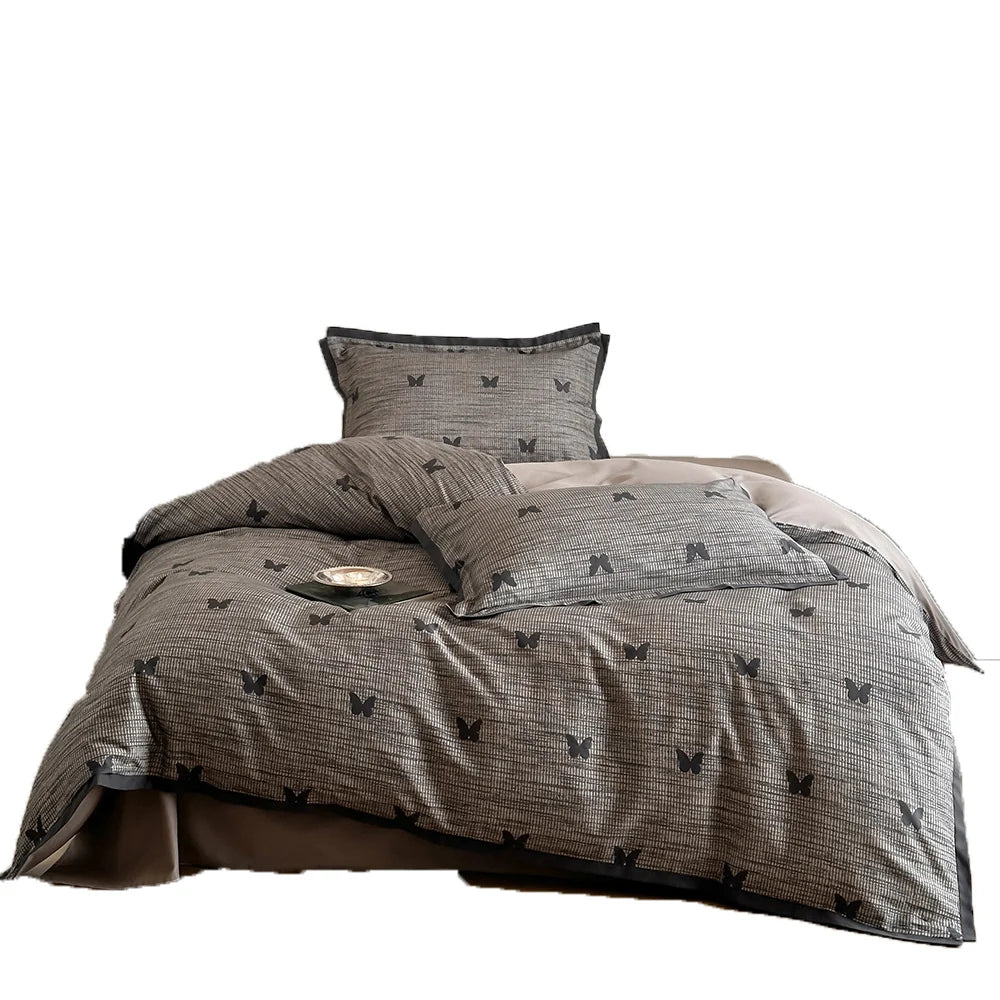 Duvet Cover Set Cotton Blend Reversible Set of 4