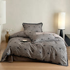 Duvet Cover Set Cotton Blend Reversible Set of 4