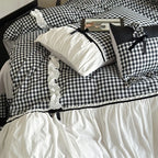 Duvet Cover Set Cotton Blend Vichy Check 4-Piece