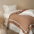 Duvet Cover Set Cotton Gauze Lightweight Ruffle & Lace