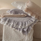 Duvet Cover Set Cotton Gauze Lightweight Ruffle & Lace