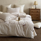 Duvet Cover Set Cotton-Linen Embroidered Floral