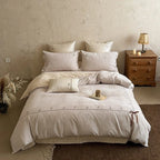 Duvet Cover Set Cotton-Linen Embroidered Floral