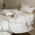 Duvet Cover Set Cotton-Linen Embroidered Floral