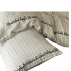 Duvet Cover Set Cotton-Linen Embroidered Washed Crinkle 4-Piece