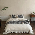 Duvet Cover Set Cotton-Linen Jacquard Floral