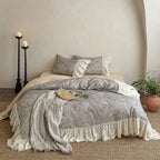 Duvet Cover Set Cotton-Linen Lace Ruffle