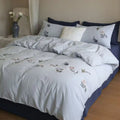 Duvet Cover Set Cotton Percale Embroidered Wildflower Temperature-Regulating