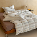 Duvet Cover Set Cotton Percale Nordic Striped Machine Washable