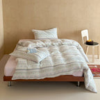 Duvet Cover Set Cotton Percale Nordic Striped Machine Washable