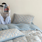 Duvet Cover Set Cotton Percale Reversible 4-Piece