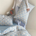 Duvet Cover Set Cotton Percale Reversible 4-Piece
