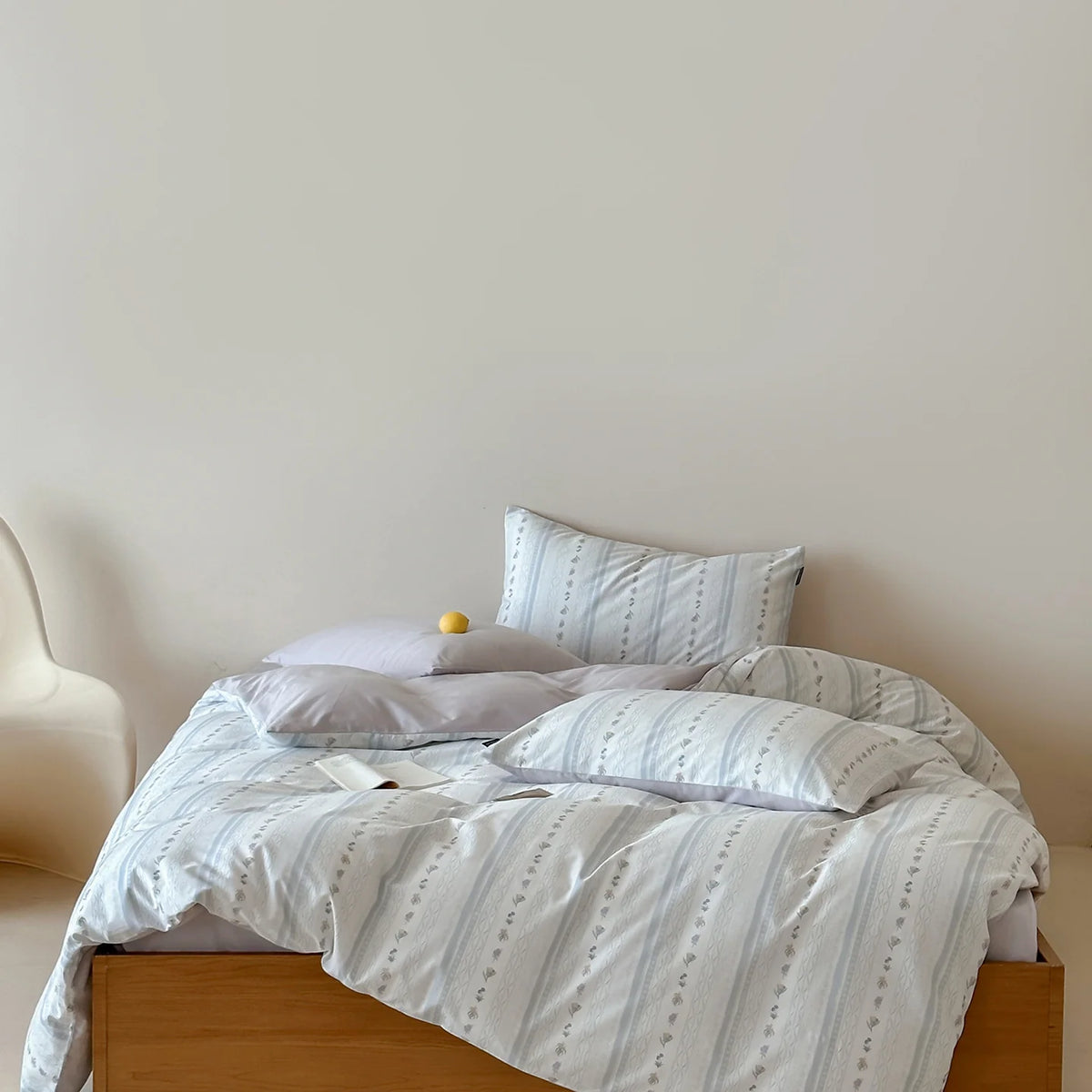 Duvet Cover Set Cotton Percale Reversible & Hidden Zipper