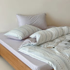 Duvet Cover Set Cotton Percale Reversible & Hidden Zipper