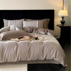 Duvet Cover Set Cotton Percale Reversible Paisley Lace Trim