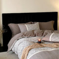 Duvet Cover Set Cotton Percale Reversible Paisley Lace Trim