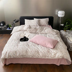 Duvet Cover Set Cotton Percale Reversible Wildflower 4-Piece