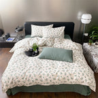 Duvet Cover Set Cotton Percale Reversible Wildflower 4-Piece