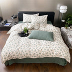 Duvet Cover Set Cotton Percale Reversible Wildflower 4-Piece