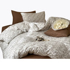 Duvet Cover Set Cotton Percale Subtle Floral Microprint