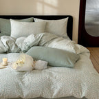 Duvet Cover Set Cotton Percale Subtle Floral Microprint