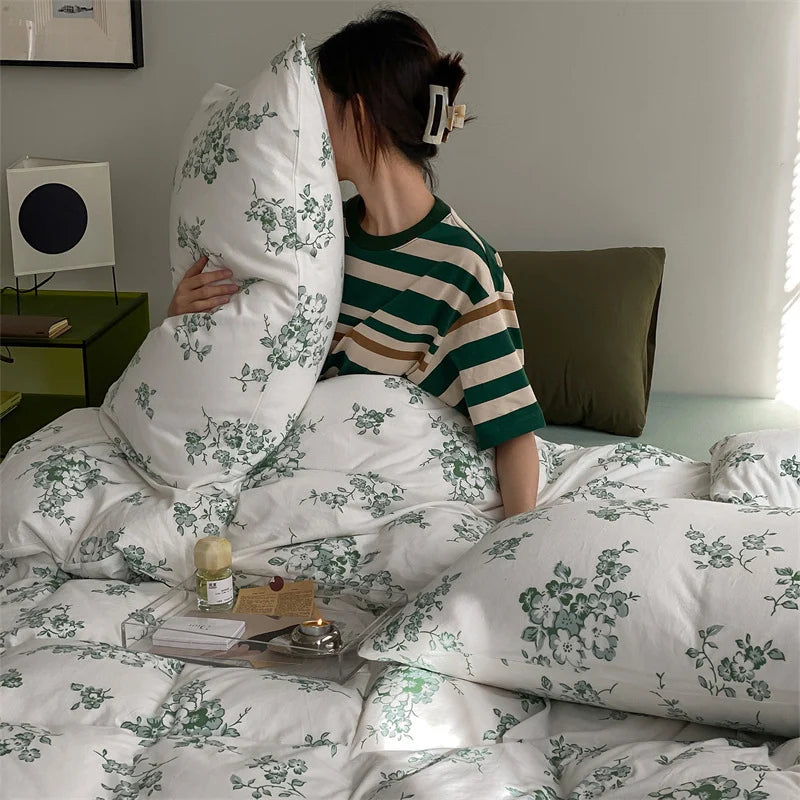 Duvet Cover Set Cotton Percale Wildflower Print