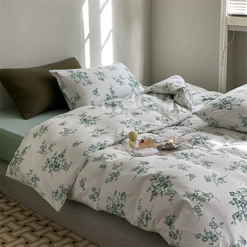 Duvet Cover Set Cotton Percale Wildflower Print
