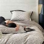 Duvet Cover Set Cotton Satin Butterfly Motif 4-Piece