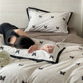 Duvet Cover Set Cotton Satin Butterfly Motif 4-Piece