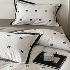 Duvet Cover Set Cotton Satin Butterfly Motif 4-Piece