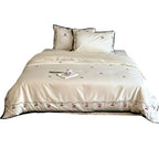 Duvet Cover Set Cotton Satin Cherry Appliqué