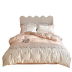 Duvet Cover Set Cotton Satin Floral Border