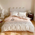 Duvet Cover Set Cotton Satin Floral Border